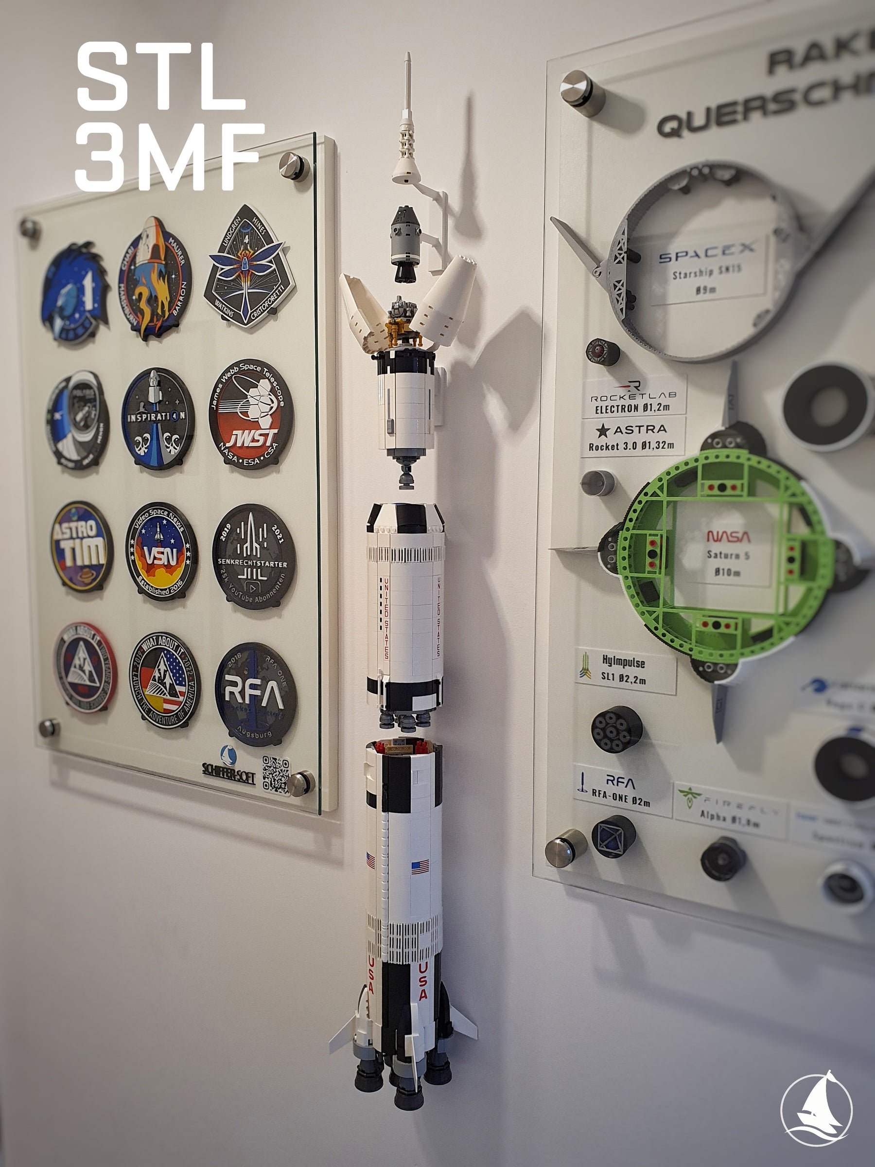 LEGO® Saturn V - Light Wall Mount - Print Files (STL + 3MF)
