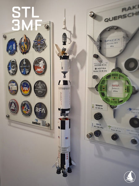 LEGO Saturn V Light Wall Mount Print Files STL 3MF